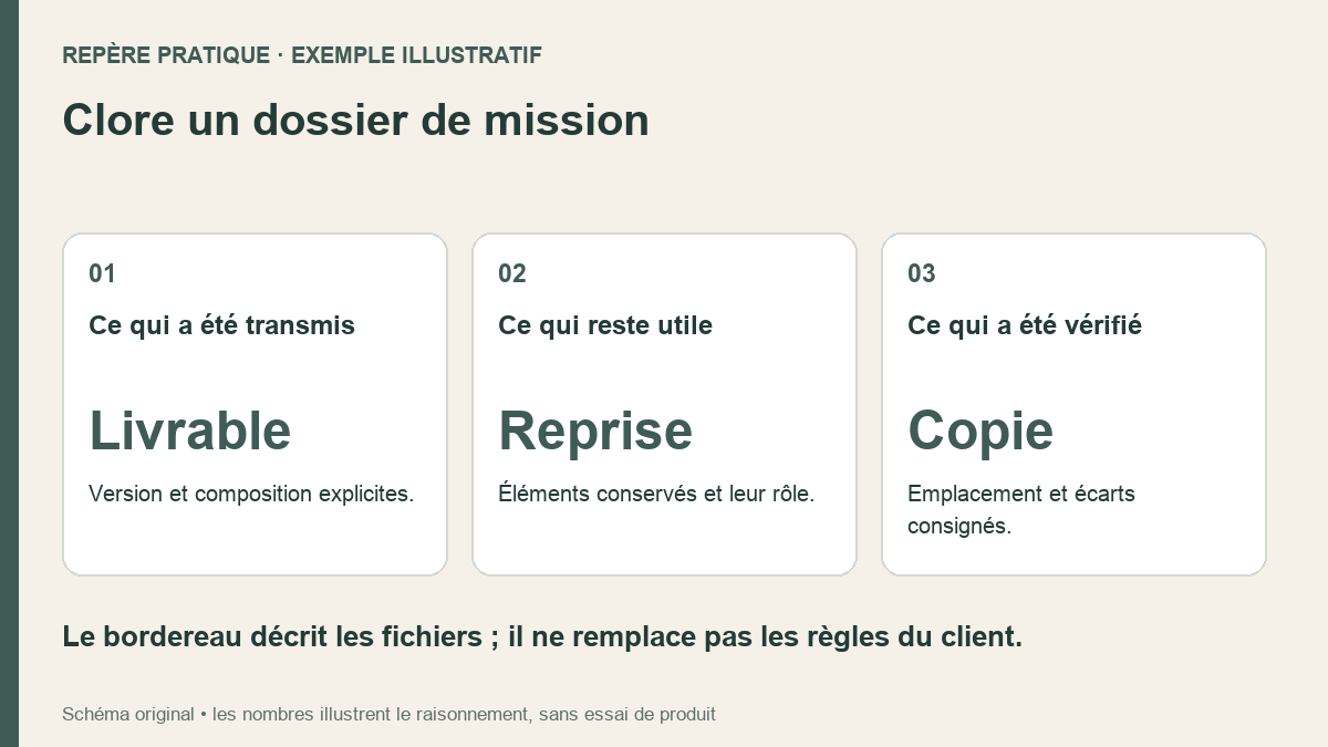 Freelance : clôturer un dossier client avec une copie identifiée